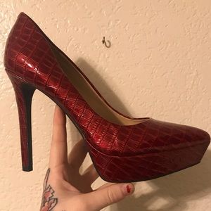 Red sleek heels